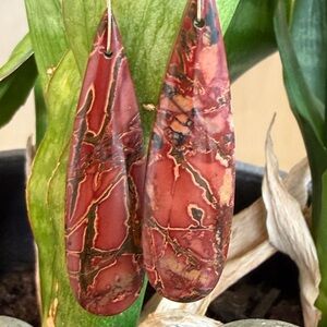 14 karat gold, and Jasper earrings